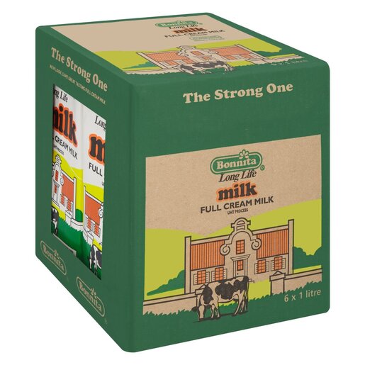 BONNITA UHT MILK 1LT FULL CREAM PACK-6