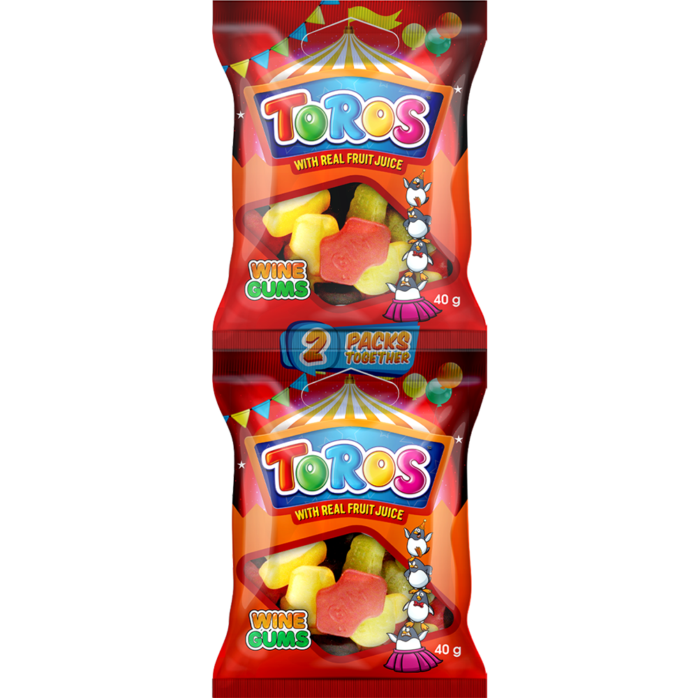 TOROS 80G 2PACKS WINE GUMS CASE 24