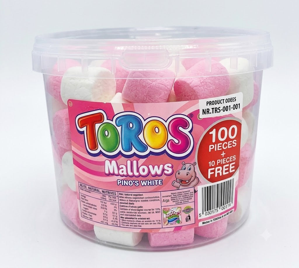 TOROS MALLOWS BUCKET PINK & WHITE 100s