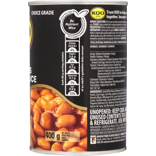 KOO BAKED BEANS 400G TOMATO SAUCE PACK-12