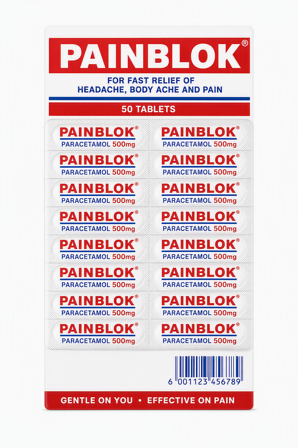 PAINBLOCK TABLETS DISPLAY CARD 2s PACK-48