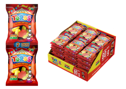 TOROS 80G 2PACKS WINE GUMS CASE 24