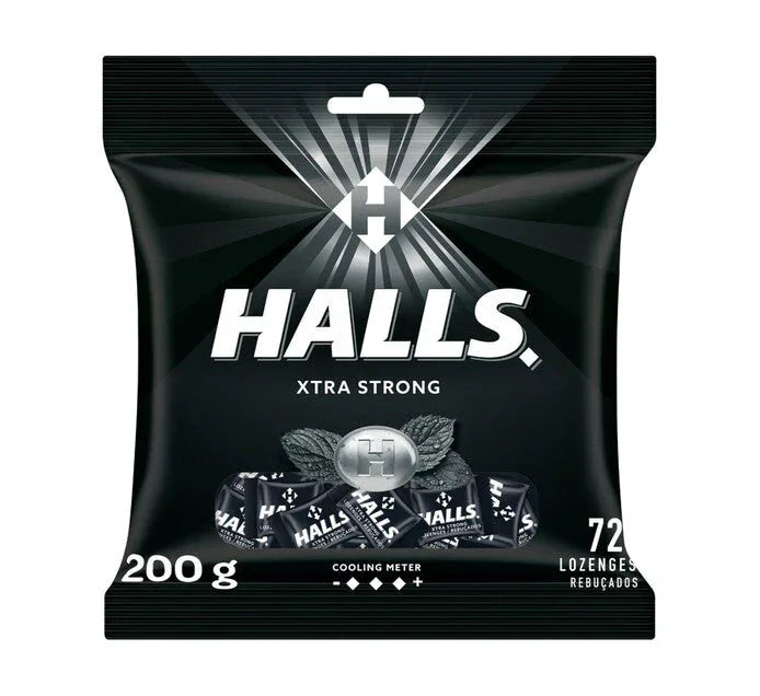 HALLS POLYBAG EXTRA STRONG 72s ASST