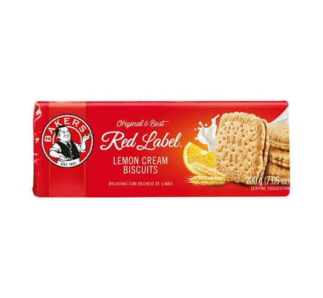BAKERS RED LABEL LEMON CREAM 200g 12s ASST