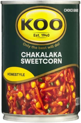 KOO CHAKALAKA SWEETCORN 410g 12s ASST