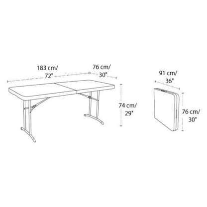 CATERING TABLE RECTAN H/DUTY 1.8M WHITE