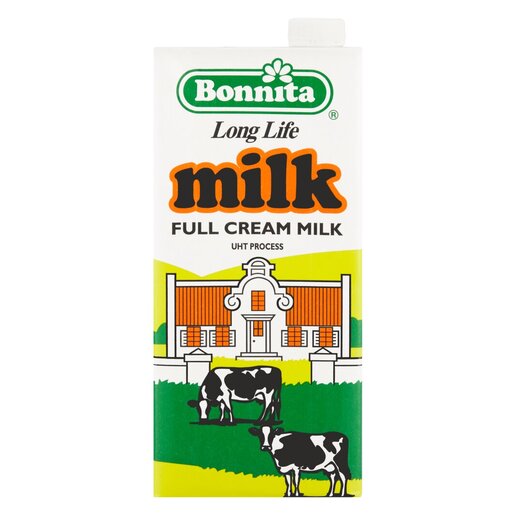 BONNITA UHT MILK 1LT FULL CREAM PACK-6